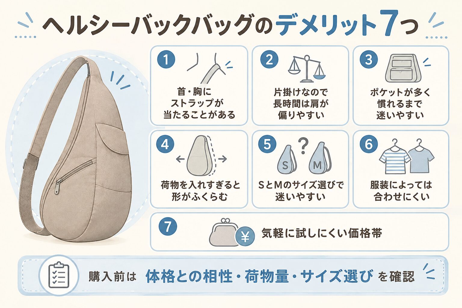 ヘルシーバックバッグのデメリット7つ
