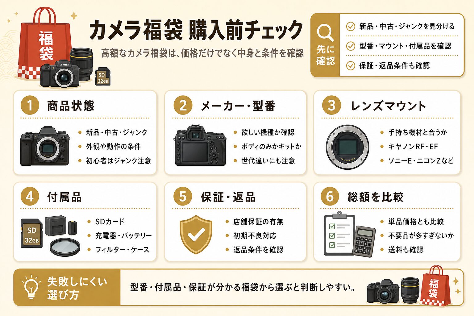 カメラ福袋購入前チェック
