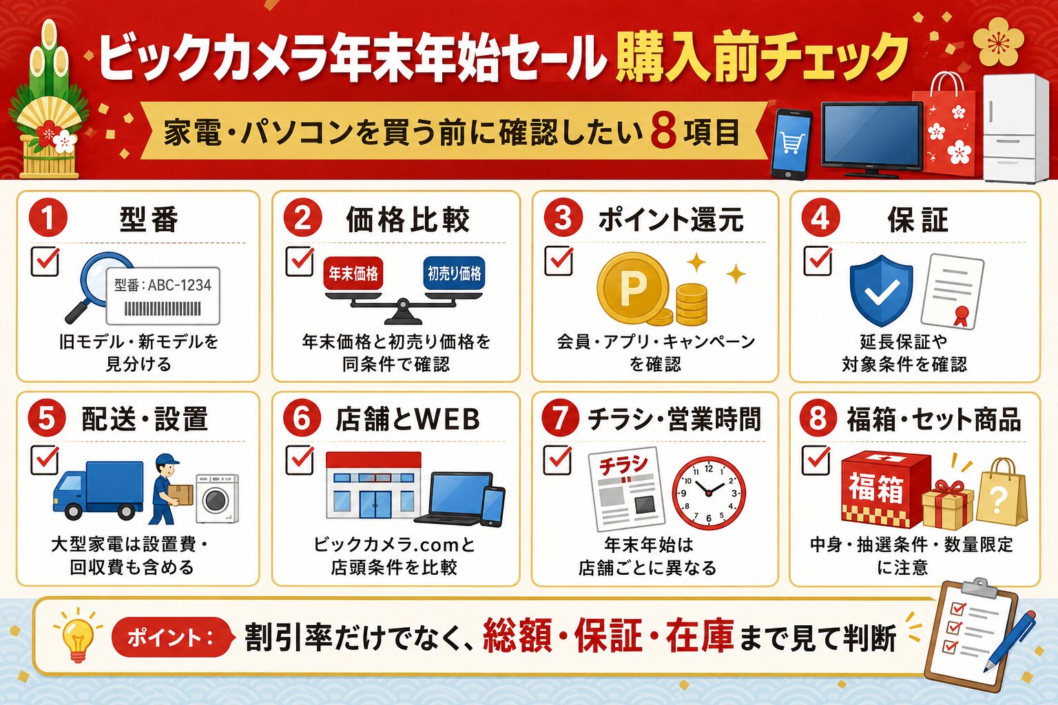 ビックカメラ年末年始セール購入前チェック