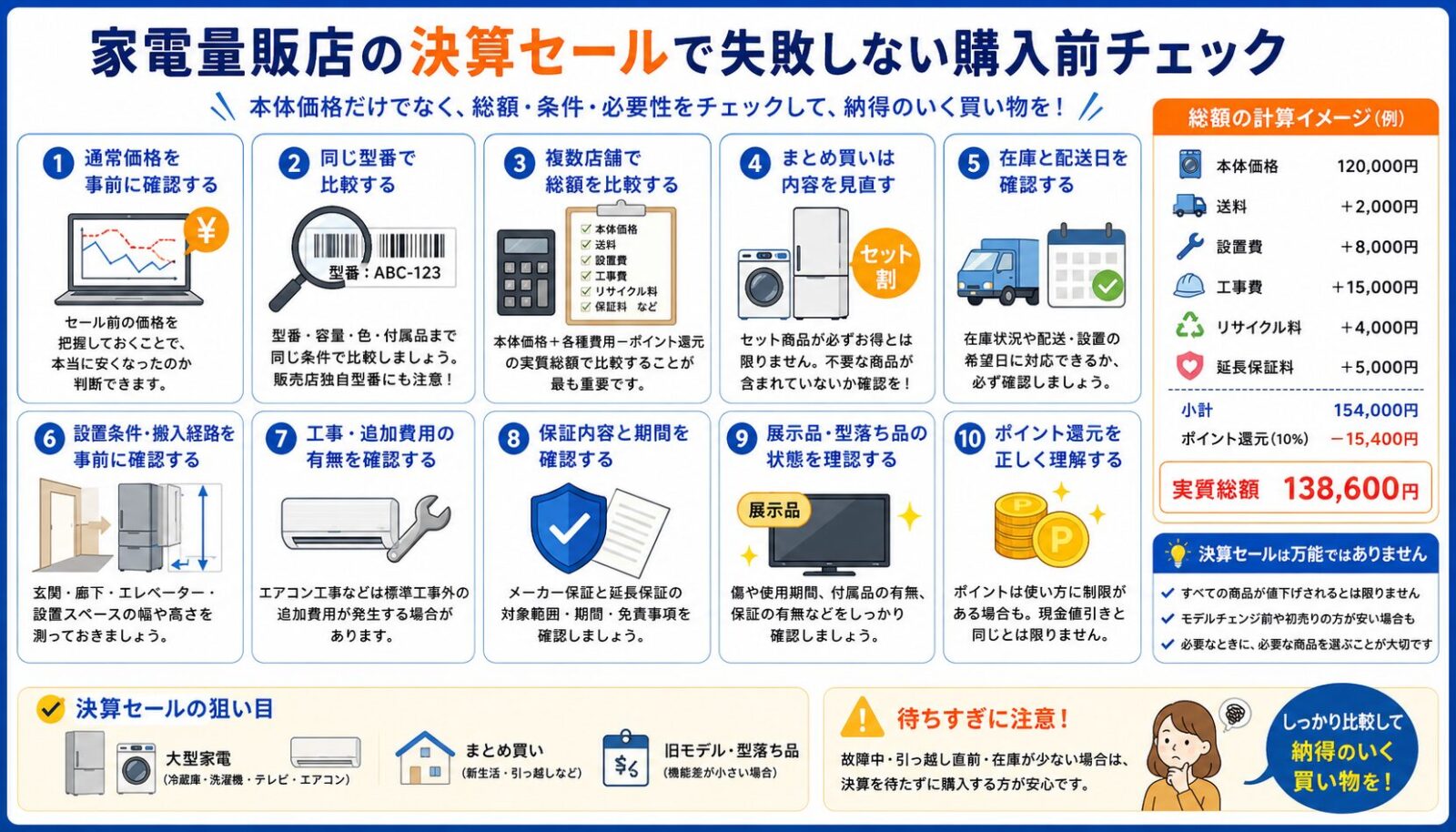 家電量販店の決算セール購入前チェック