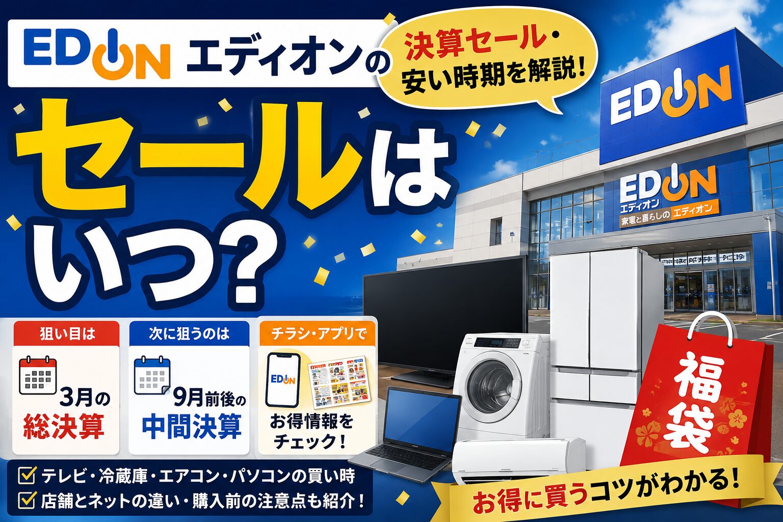 エディオンのセールで今買うか待つか判断する診断チャート
