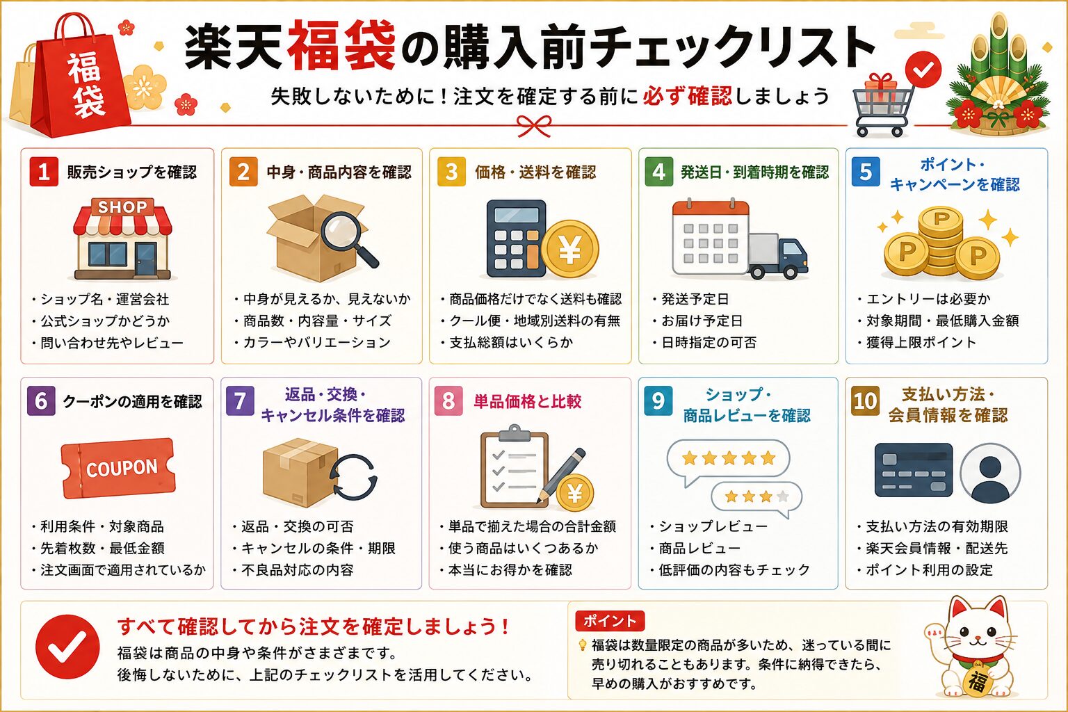 楽天福袋の購入前チェック