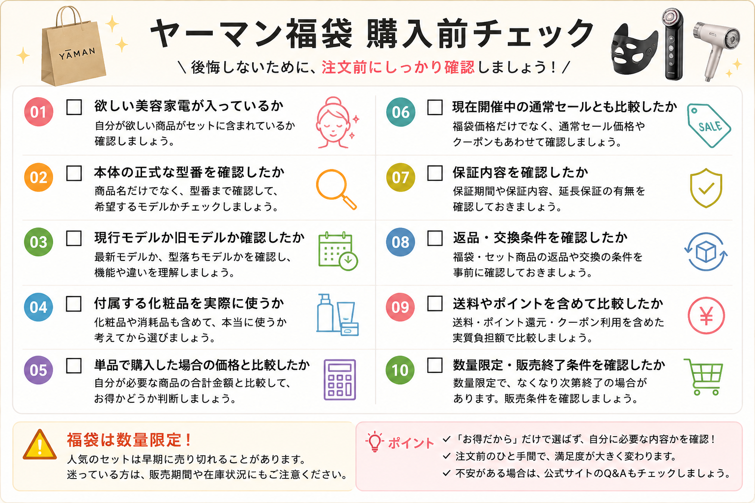 ヤーマン福袋 購入前チェック
