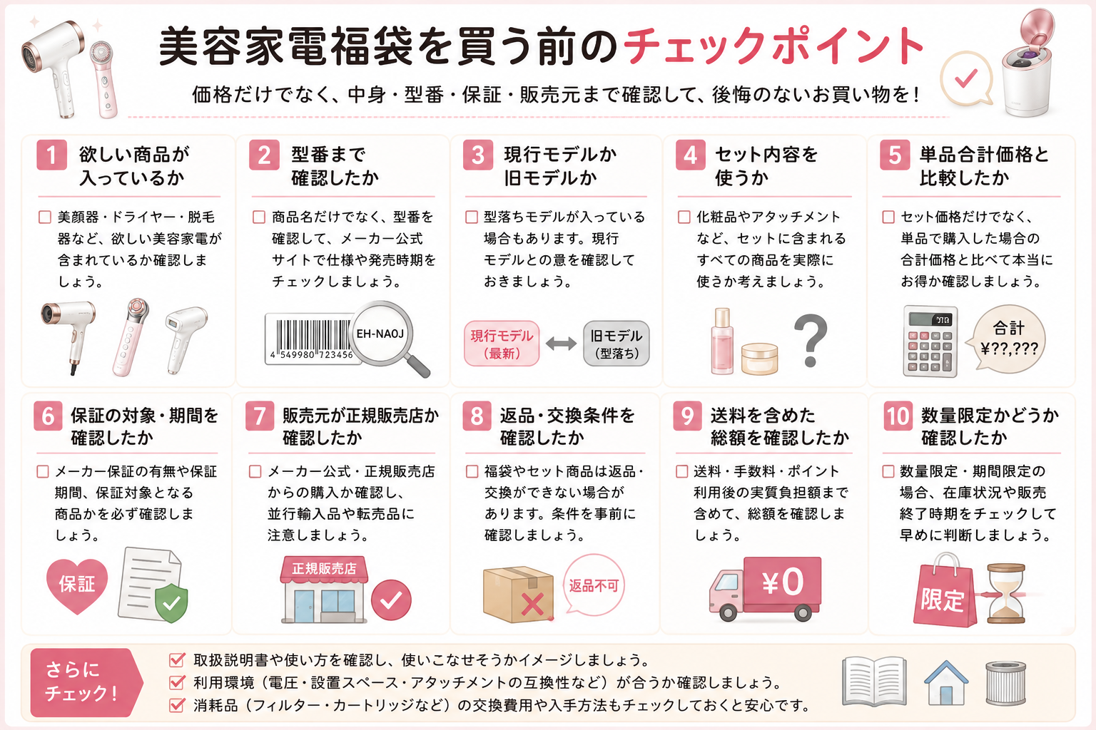 美容家電福袋購入前チェック