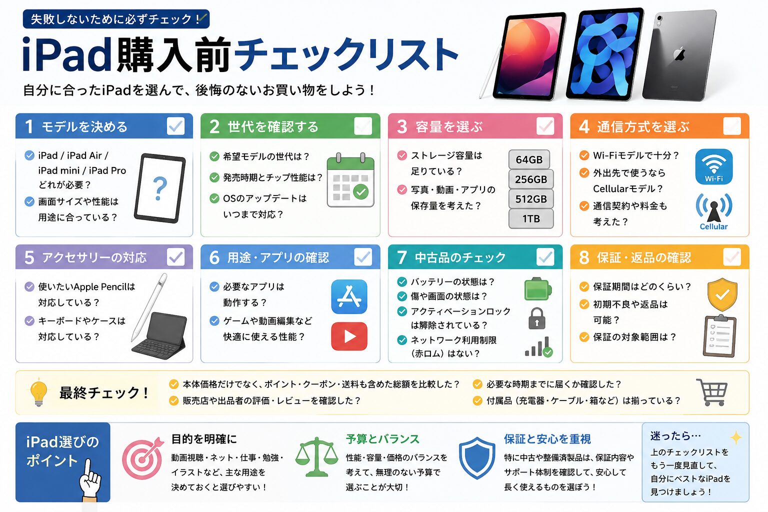 iPad購入前チェック