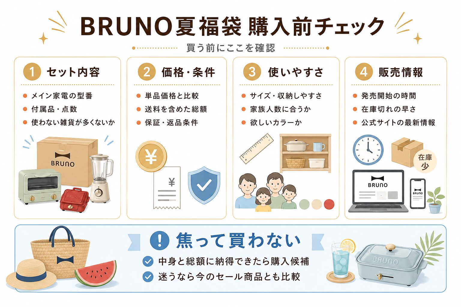 BRUNO夏福袋購入前チェック