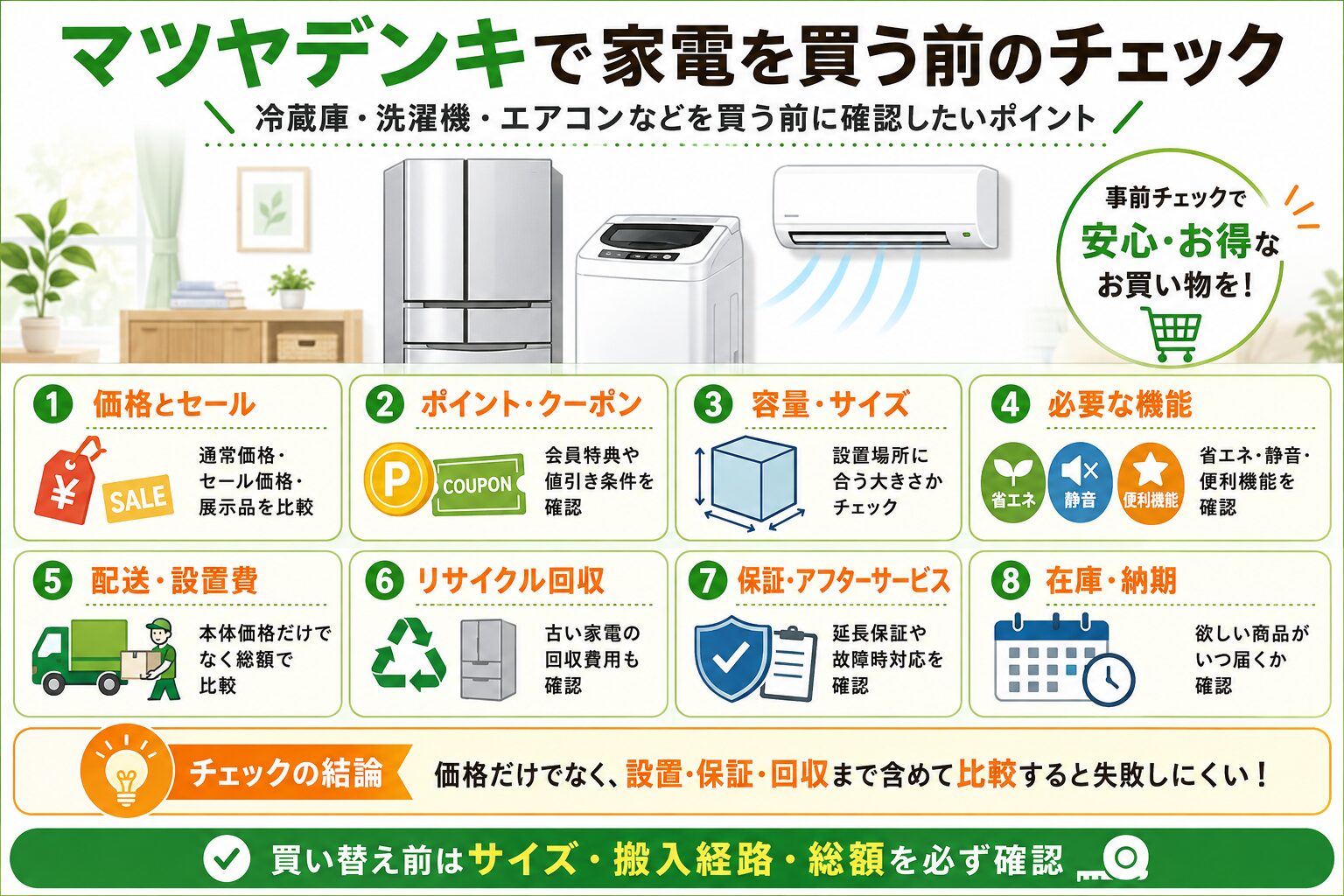 マツヤデンキで家電を買う前のチェック