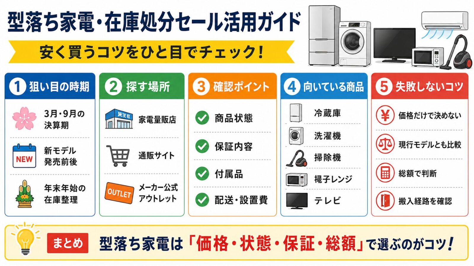 型落ち家電・在庫処分セール活用ガイド