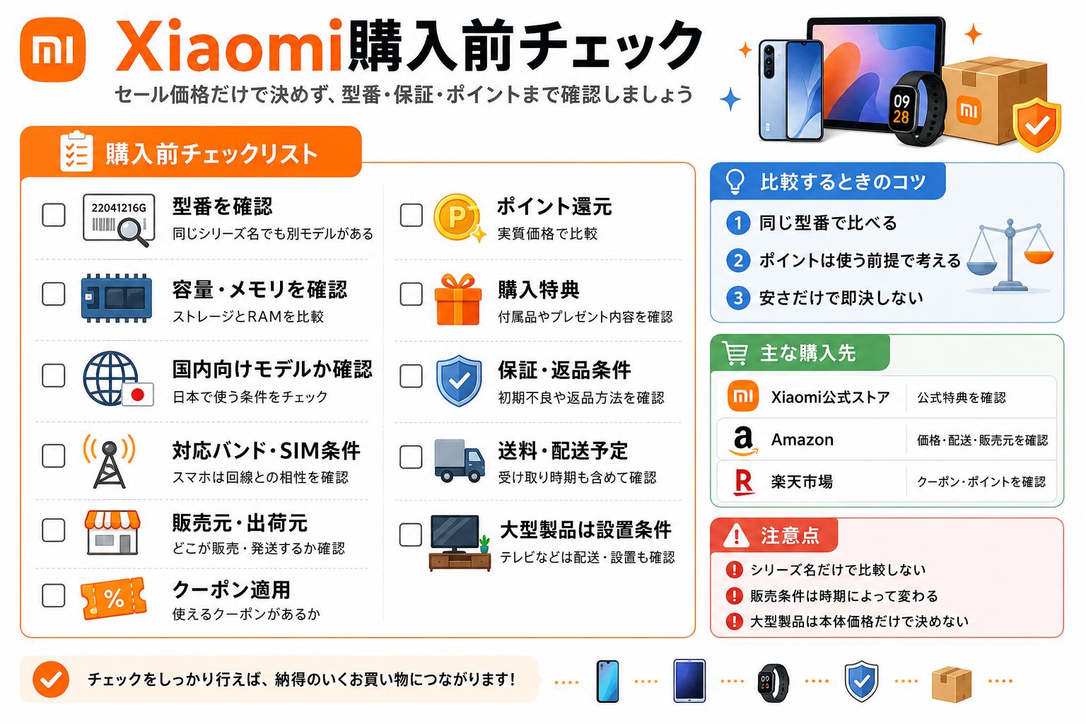 Xiaomi購入前チェック