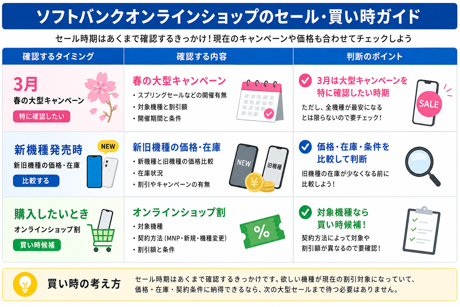 ソフトバンクオンラインショップのセール・買い時ガイド
