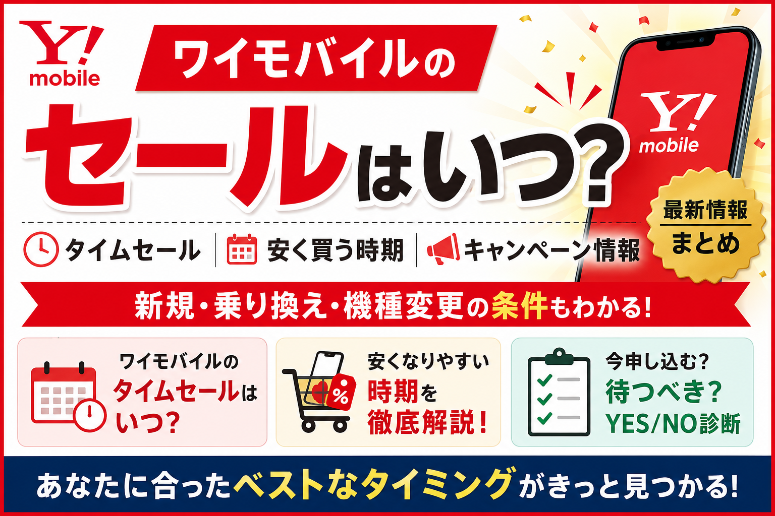 ワイモバイルのセールはいつ？