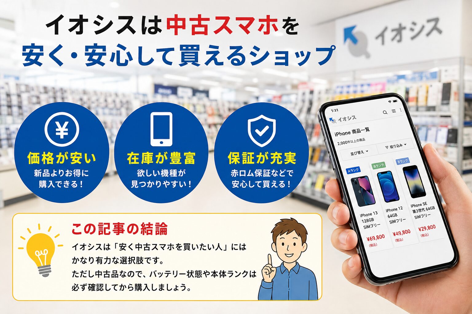 イオシスの中古iPhone販売画面 